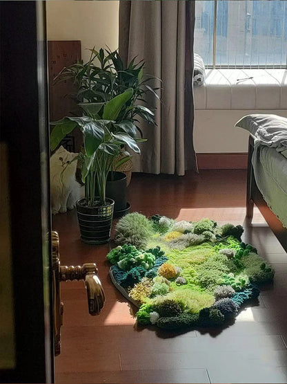 Kit de material tejido de alfombra de musgo, manta casera hecha en casa