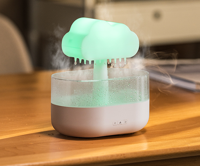 Diffuseur de nuage de pluie goutte à goutte d'eau d'humidificateur de nuage de pluie de 200ML avec le diffuseur d'arome d'huiles essentielles