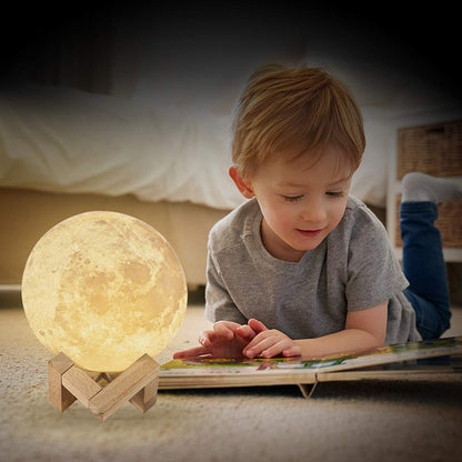 Veilleuses LED lampe de lune impression 3D clair de lune minuterie réglable Table de chevet rechargeable lampe de bureau veilleuse LED pour enfants 