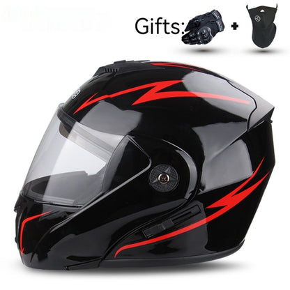 Casque de moto électrique à double lentille pour hommes et femmes