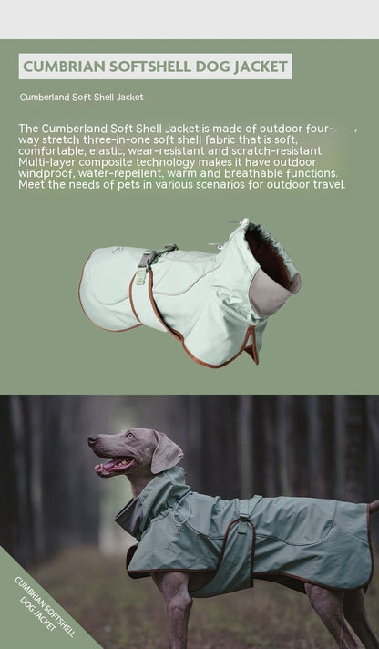 Veste d'extérieur à coque souple, imperméable, coupe-vent, chaude, pour chien