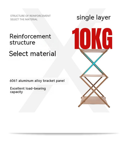 Outdoor Campsite Aluminum Alloy Triple Splicing Storage Rack