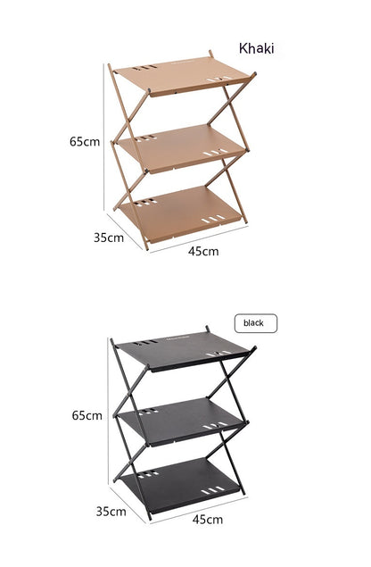 Estante de almacenamiento de empalme triple de aleación de aluminio para camping al aire libre