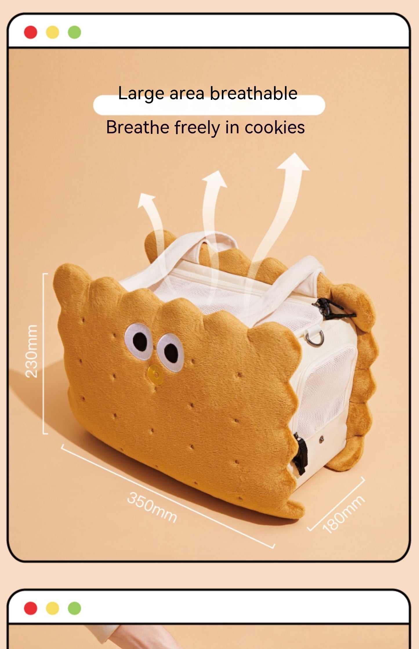 Sac Sandwich Biscuit chat hiver Portable sortie chiens et chats grande capacité beau Anti-stress