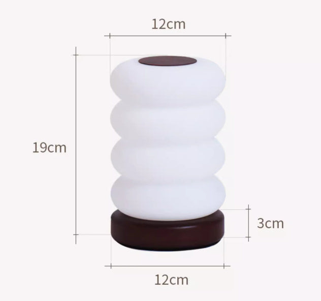 Lampe de table Donut mi-ancienne crème rétro française