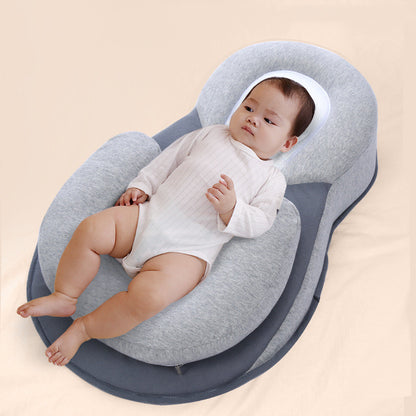 Oreiller pour nouveau-né, coussin en coton sûr pour bébé, empêche la forme de la tête plate du nourrisson, Pod de sommeil Anti-roulis, nid de berceau, literie d'alimentation