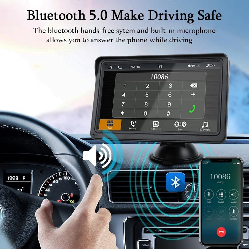 Car Display 7-inch Multimedia Support Wireless Carplay