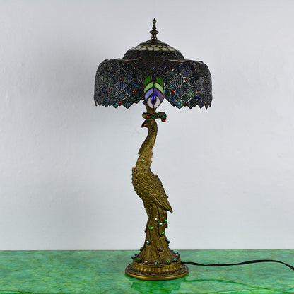 Bedroom Hotel Bedside Peacock Base Table Lamp