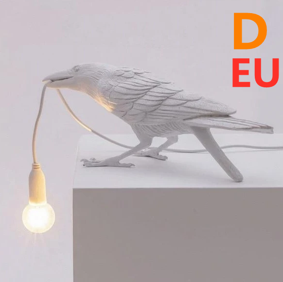 Décoration créative de lampe murale en résine d'oiseau de bon augure