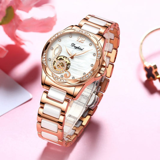 Female hollow automatic mechanical watch