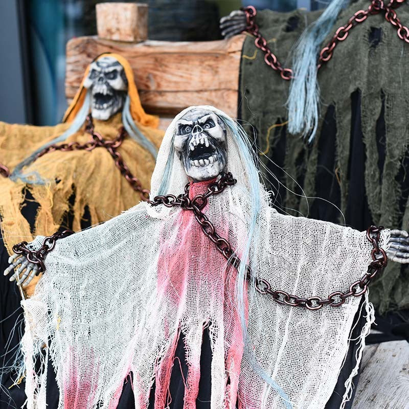 Décorations fantômes suspendues à la chaîne pour accessoires d'Halloween