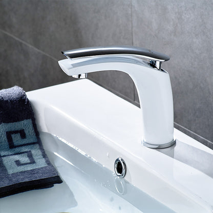 White single hole basin faucet