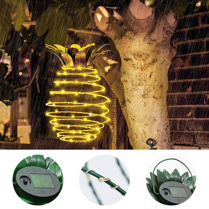 Outdoor Solar Light Waterproof Pineapple Shape Garden Solar Lamp String Chain Hanging Decoration