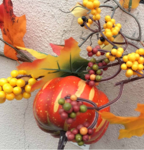 Colgante decorativo de hoja de arce de Navidad de ratán con forma de calabaza de Halloween para ventana de casa, centro comercial, hotel