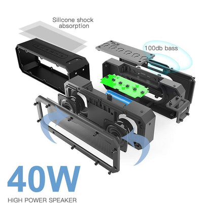 Altavoz Bluetooth portátil impermeable al aire libre de 40 W