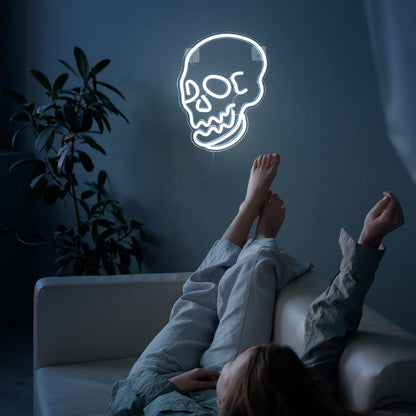 Decoración de Halloween con calavera de neón LED