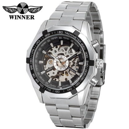 A full automatic Winner men's automatic mechanical table, men's automatic mechanical watch steel strip