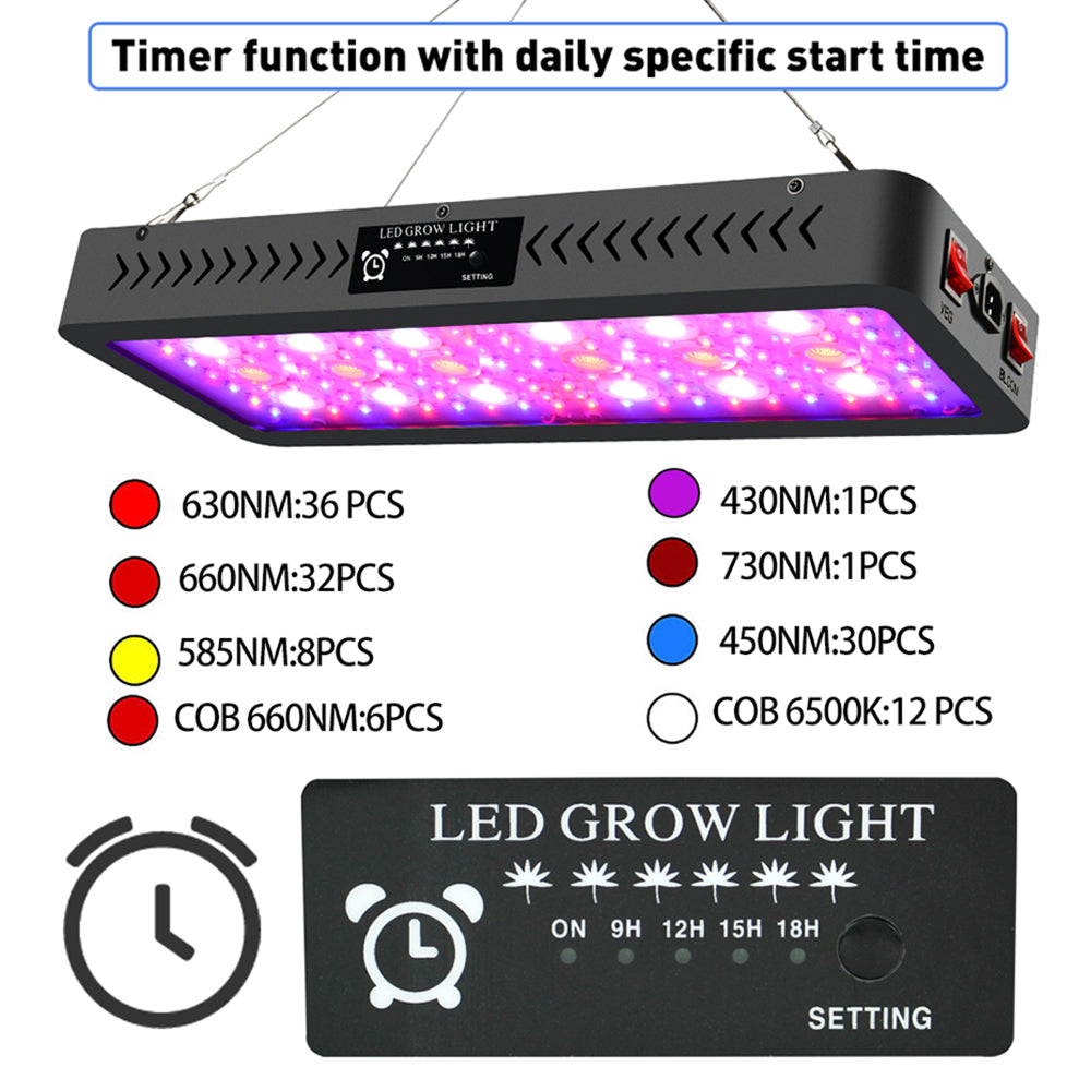 Dual Control Timing 3600W LED Grow Light