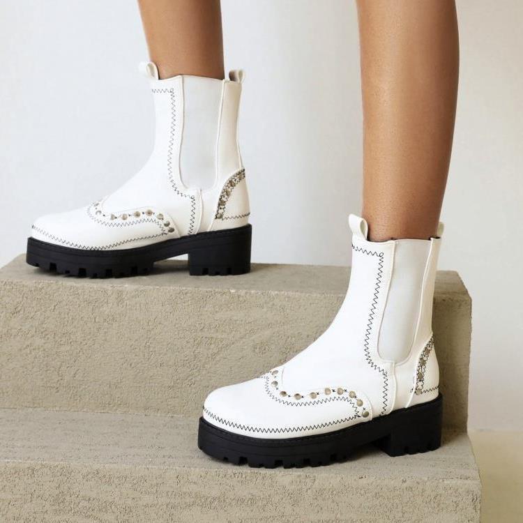 Women's Low Heel Ankle Boots Water Table