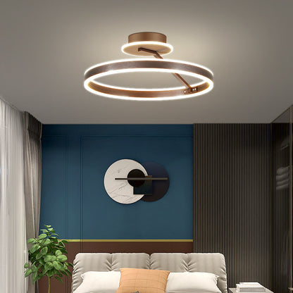 Home Modern Minimalist Brushed Aluminum Round Pendant Lamp