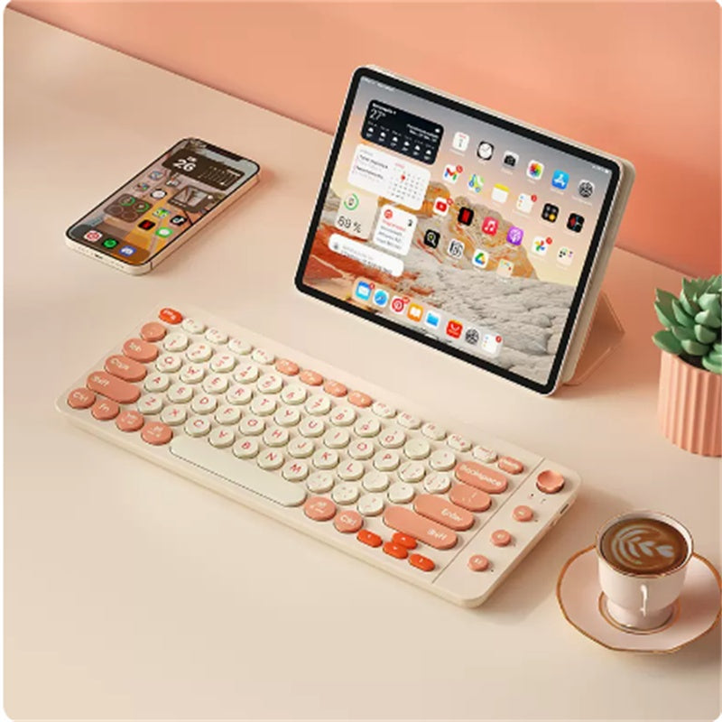 Ensemble clavier et souris Bluetooth à trois modes, sans fil, pour ordinateur portable, tablette de bureau pour filles