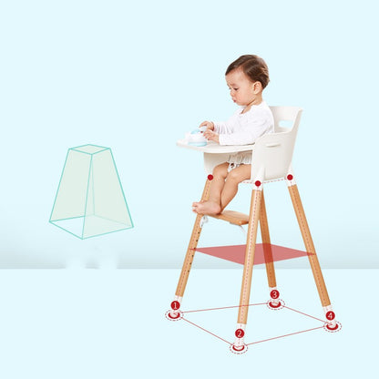 Silla de comedor para bebé de madera maciza, mesa para niños, haya