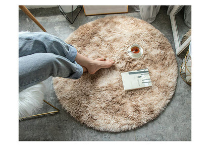 Tapis rond nordique en laine de soie, pour salon, Table basse, belle chambre à coucher, chaise d'ordinateur, panier suspendu, tapis de Yoga pour la maison