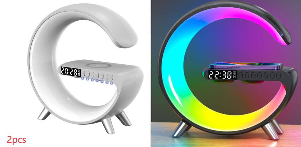 Lampe LED intelligente en forme de G, Bluetooth, chargeur sans fil, lampe d'ambiance, contrôle par application, pour chambre à coucher, décoration de la maison, nouvelle collection