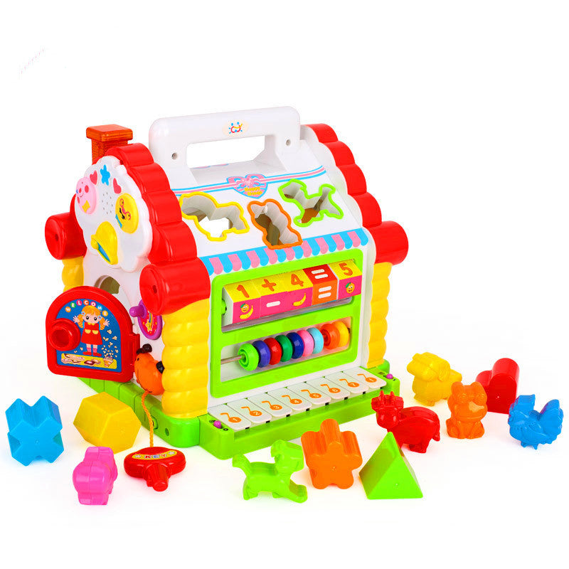 Fun House-mesa de juegos multifuncional para niños, rompecabezas, juguetes de bloques de construcción