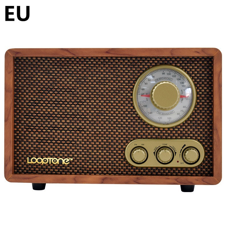 Radio Bluetooth domestique à semi-conducteurs à l'ancienne en bois