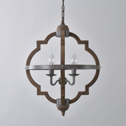 American Style Rural Wooden Chandelier