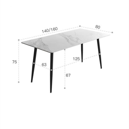 Mesa de comedor con placa de piedra minimalista italiana, mesa de comedor con placa de piedra rectangular, estilo moderno y sencillo, para apartamento pequeño, asequible