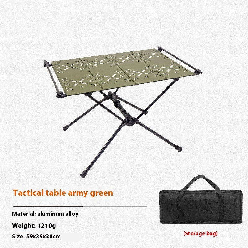 Outdoor Folding Table Aluminum Alloy Camping Round Picnic Table