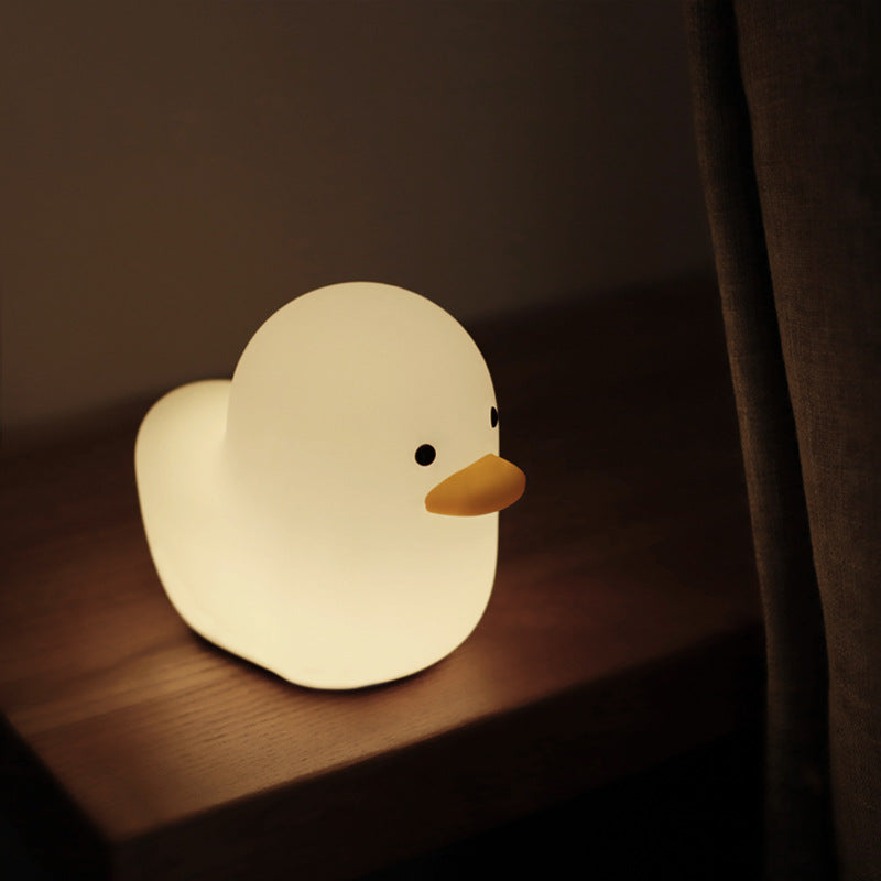 Luz Led nocturna de silicona con dibujos animados de pato opaco, luz nocturna de silicona con carga USB, regalos de vacaciones para habitación de niños, mesita de noche y dormitorio 