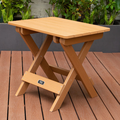 TALE Adirondack Table d'appoint pliante portative carrée, table en bois en plastique résistant aux intempéries et à la décoloration, parfaite pour le jardin extérieur, la plage, le camping, les pique-niques, Ban Amazon