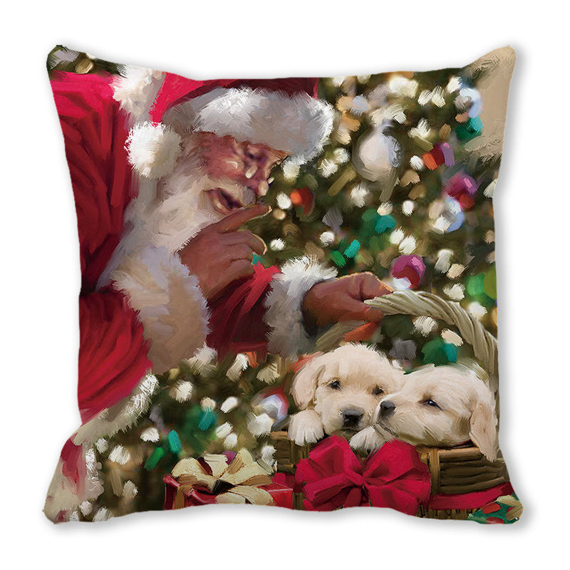 Merry Christmas Christmas Encryption Peach Skin Fabric Home Decoration Sofa Cushion Pillow ZT428