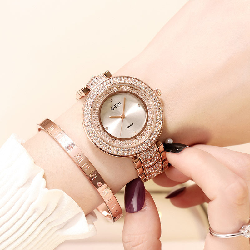 Women's watch with diamond strap