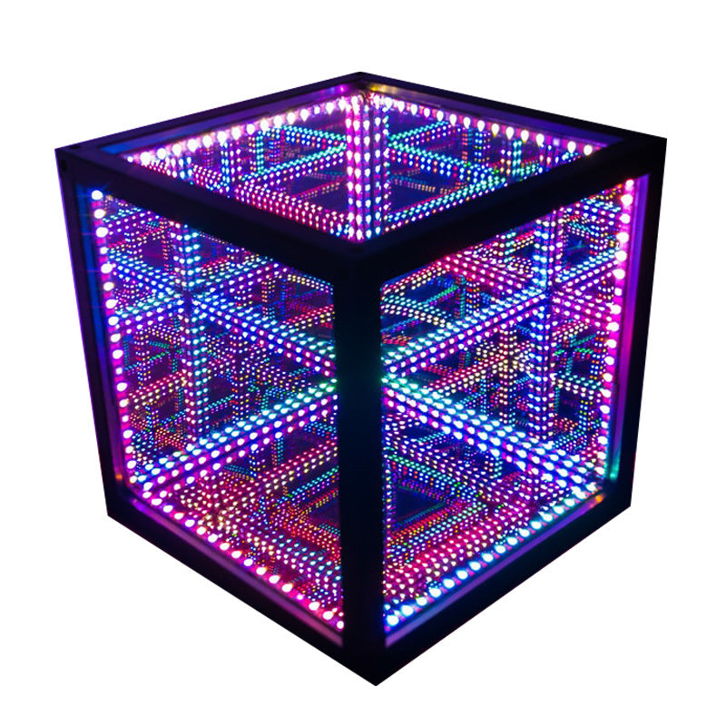 Space Time Tunnel Mirror Colorful Cube Infinite Extension Atmosphere Lamp