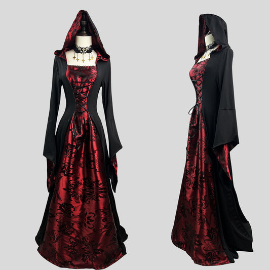 Cape d'Halloween pour vampire, costume de cosplay, robe de magicien