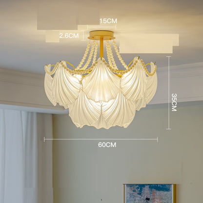 Luxury Pearl Shell Glass Living Room Pendant Lamp