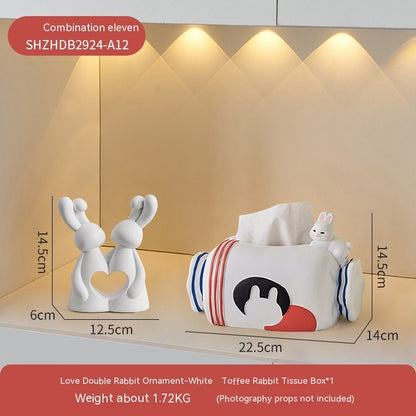 Candy Rabbit Creative Tissue Box Tea Table Storage Decoration