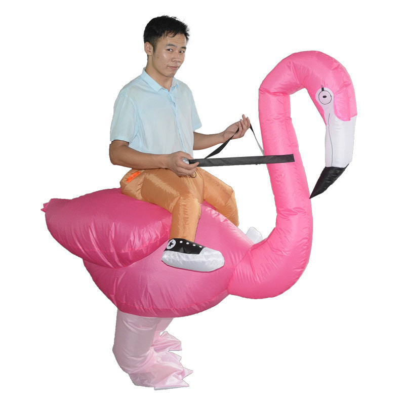 Creative toys Halloween Christmas Flamingo cosplay dress up inflatable suit party spoof costume props