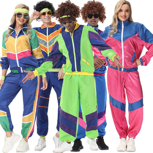 Disfraz de béisbol disco retro para Halloween, uniforme para actuación en el escenario