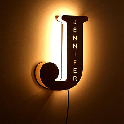 Lampe de lettre personnalisée personnalisée, lampe de nom anglais