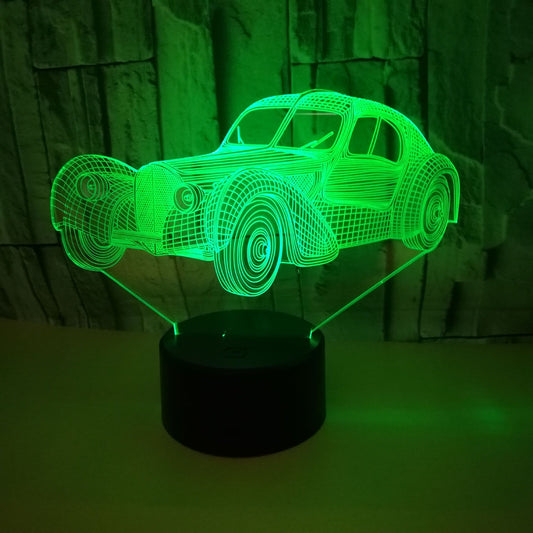 Luz nocturna 3D usb para coche, iluminación 3D para coche clásico