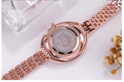 Reloj Mujer Reloj Británico con Diamantes de Agua Correa de Acero Reloj Impermeable para Mujer