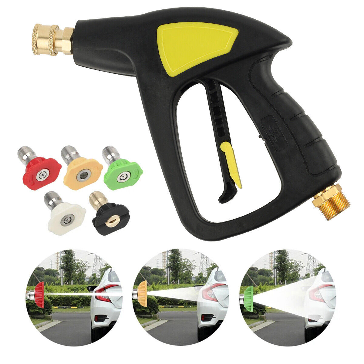 Quick Connector Pressure Washer Gun Bottle Lance Cannon Car Wash Snow Foam.