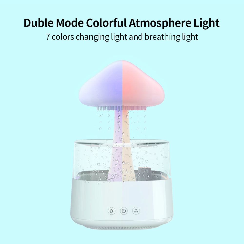 Nouveauté nuage de pluie humidificateur goutte à goutte aromathérapie huile essentielle diffuseur d'air 450 ml 7 couleurs humidificateur de champignon