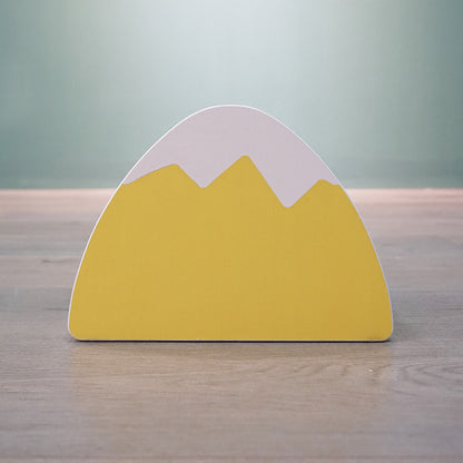 Mesa de comedor de gato de madera colorida biselada con tapa de nieve