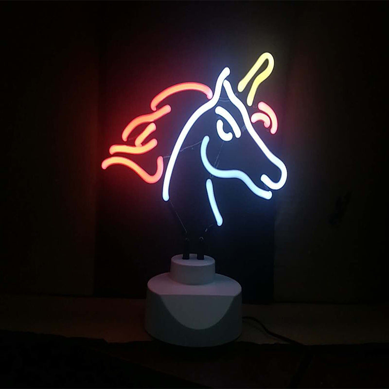 Néons licorne de bureau de décoration créative